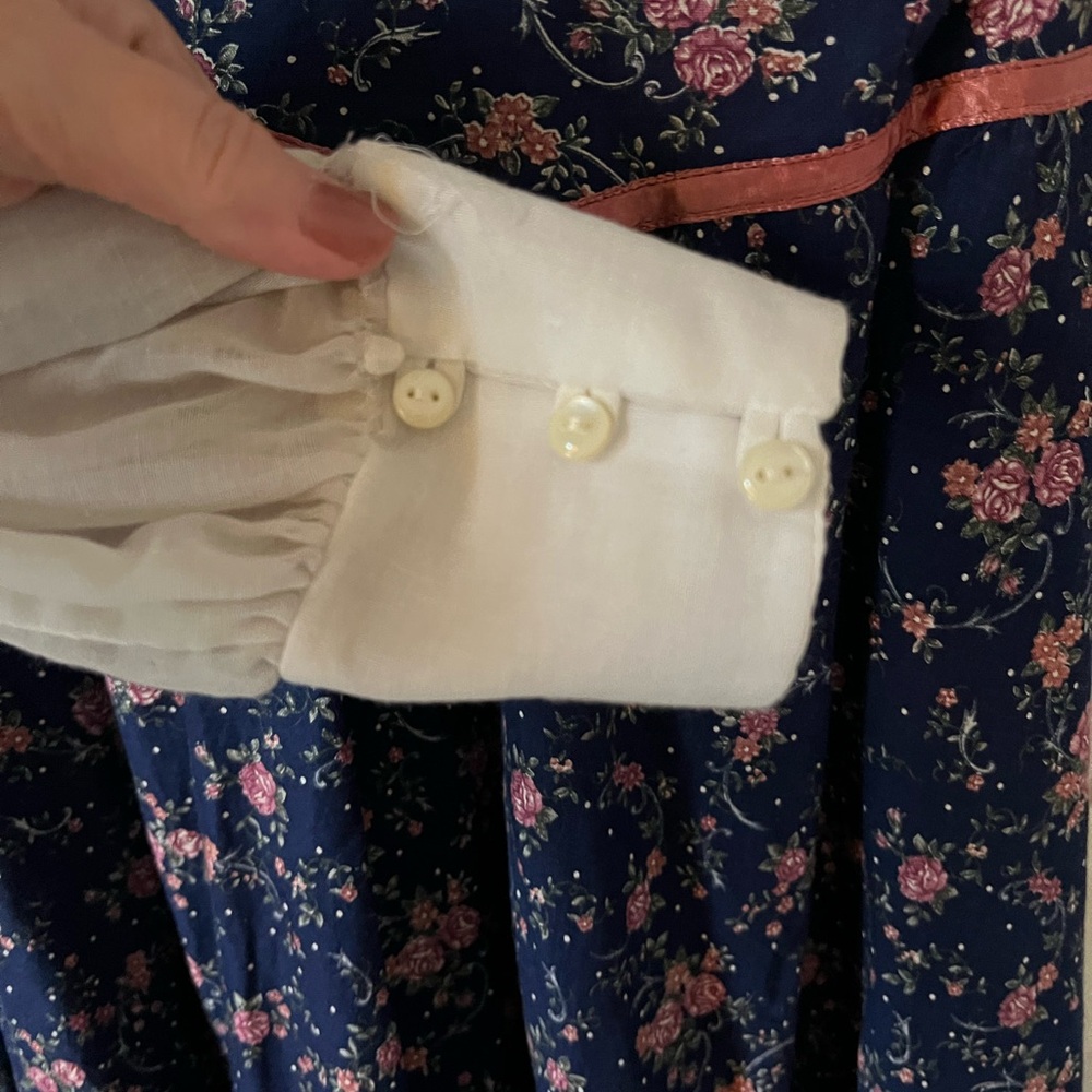 Vintage 1970's Gunne Sax Jessica Prairie Boho Festival Lace Floral Dress Sz 11 - Picture 3 of 8